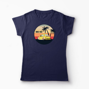 Tricou Personalizat VW Beetle Low Retro - Femei-Bleumarin