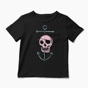 Tricou Pirat Ancoră - Copii-Negru