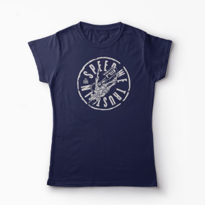 Tricou Piston Head In Speed We Trust - Femei-Bleumarin