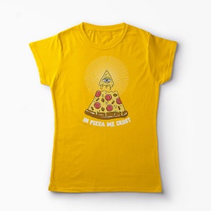 Tricou Pizza Illuminati - Femei-Galben