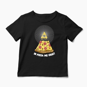 Tricou Pizza Illuminati - Copii-Negru