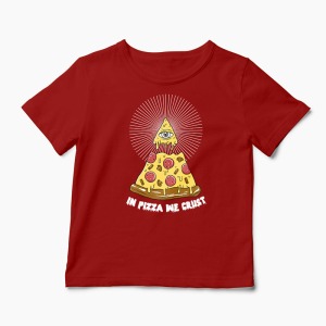 Tricou Pizza Illuminati - Copii-Roșu