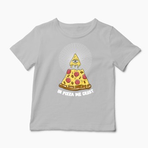 Tricou Pizza Illuminati - Copii-Gri