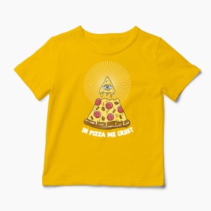 Tricou Pizza Illuminati - Copii-Galben