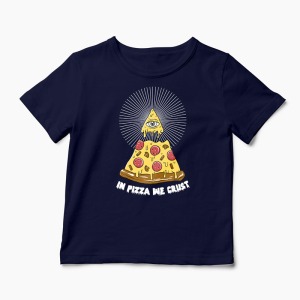 Tricou Pizza Illuminati - Copii-Bleumarin