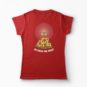 Tricou Pizza Illuminati - Femei-Roșu