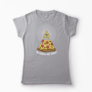 Tricou Pizza Illuminati - Femei-Gri