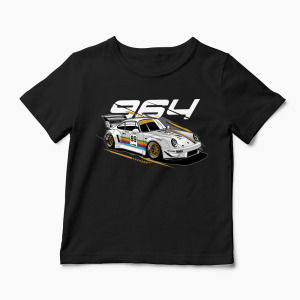 Tricou Porsche 964 RWB - Copii-Negru