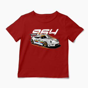 Tricou Porsche 964 RWB - Copii-Roșu