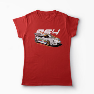 Tricou Porsche 964 RWB - Femei-Roșu