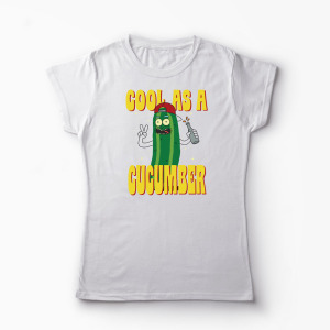 Tricou Rick and Morty Cool As A Cucumber - Femei-Alb