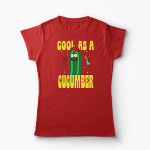 Tricou Rick and Morty Cool As A Cucumber - Femei-Roșu