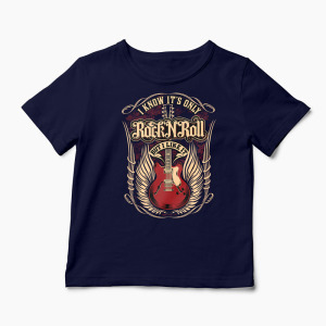 Tricou Rock n Roll I Like It - Copii-Bleumarin