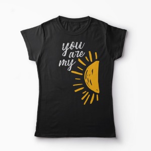 Tricou Set Mama Fica - You Are My Sun Shine - Femei-Negru