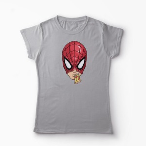 Tricou Spiderman Pizza - Femei-Gri