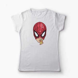 Tricou Spiderman Pizza - Femei-Alb