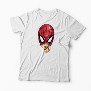 Tricou Spiderman Pizza - Bărbați-Alb