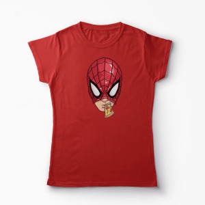 Tricou Spiderman Pizza - Femei-Roșu