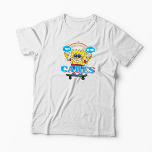 Tricou SpongeBob Nimănui nu-i pasă - Bărbați-Alb