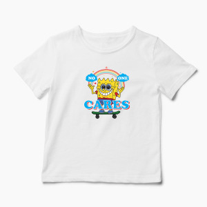 Tricou SpongeBob Nimănui nu-i pasă - Copii-Alb