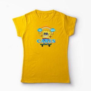 Tricou SpongeBob Nimănui nu-i pasă - Femei-Galben