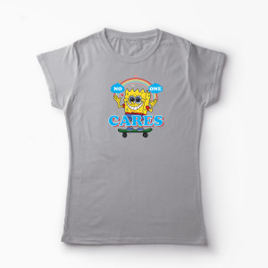 Tricou SpongeBob Nimănui nu-i pasă - Femei-Gri