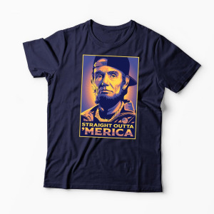 Tricou Straight Outta Merica - Bărbați-Bleumarin