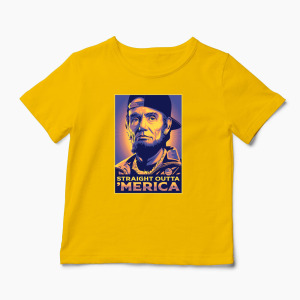 Tricou Straight Outta Merica - Copii-Galben