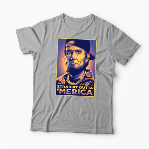 Tricou Straight Outta Merica - Bărbați-Gri