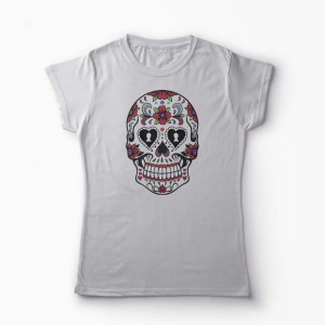 Tricou Sugar Skull - Femei-Gri