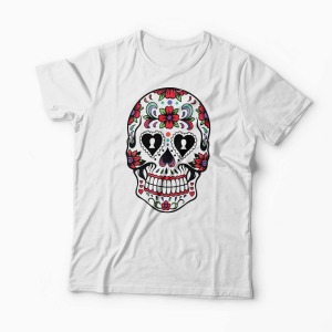 Tricou Sugar Skull - Bărbați-Alb