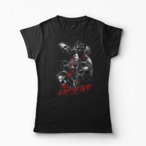 Tricou The Walking Dead Zombie - Femei-Negru