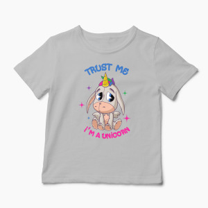 Tricou Trust Me I'm a Unicorn - Copii-Gri