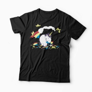 Tricou Unicorn Flămând - Bărbați-Negru