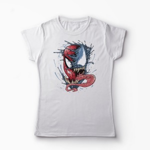 Tricou Venom vs. Spiderman - Femei-Alb