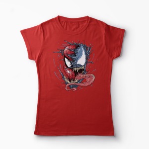 Tricou Venom vs. Spiderman - Femei-Roșu