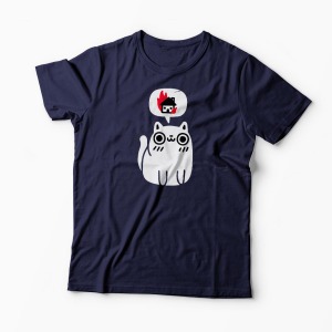 Tricou Pisica Viseaza Despre Distrugere - Bărbați-Bleumarin