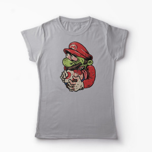 Tricou Zombie Mario - Femei-Gri