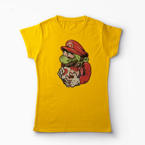 Tricou Zombie Mario - Femei-Galben