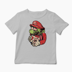 Tricou Zombie Mario - Copii-Gri