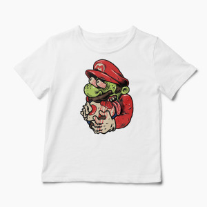 Tricou Zombie Mario - Copii-Alb