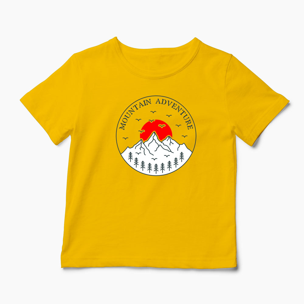 Tricou Aventură la Munte - Copii-Galben