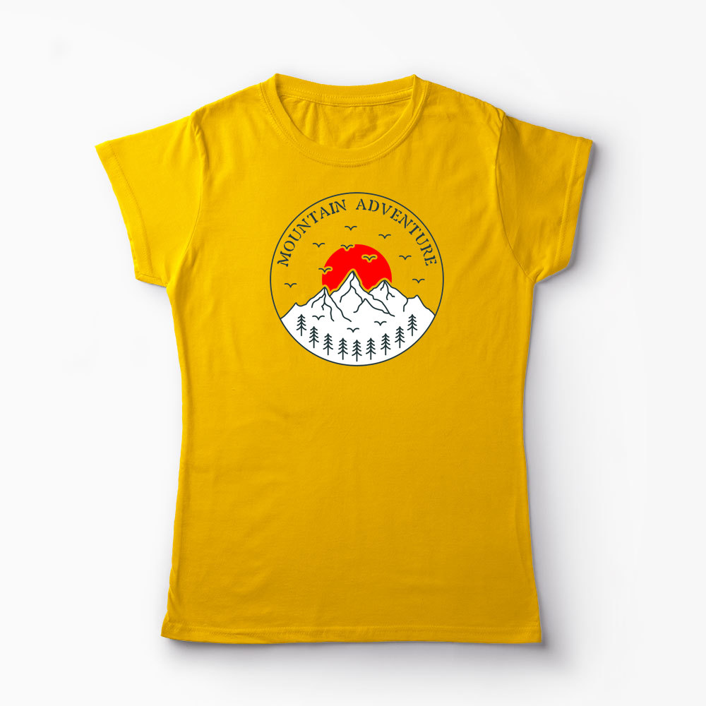 Tricou Aventură la Munte - Femei-Galben