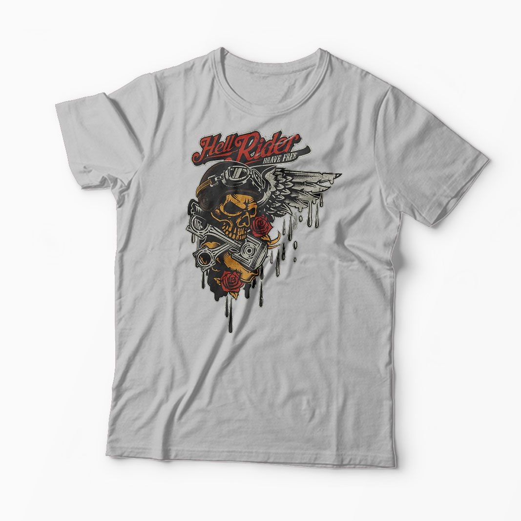 Tricou Biker Hell Ride - Bărbați-Gri