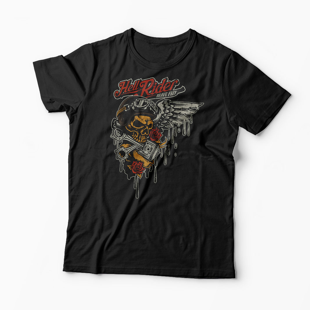 Tricou Biker Hell Ride - Bărbați-Negru