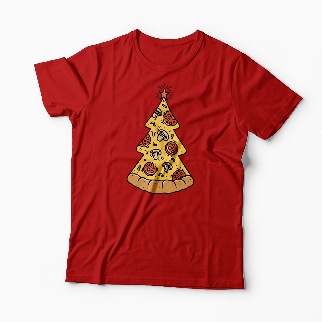 Tricou Brad Craciun Pizza - Bărbați-Roșu