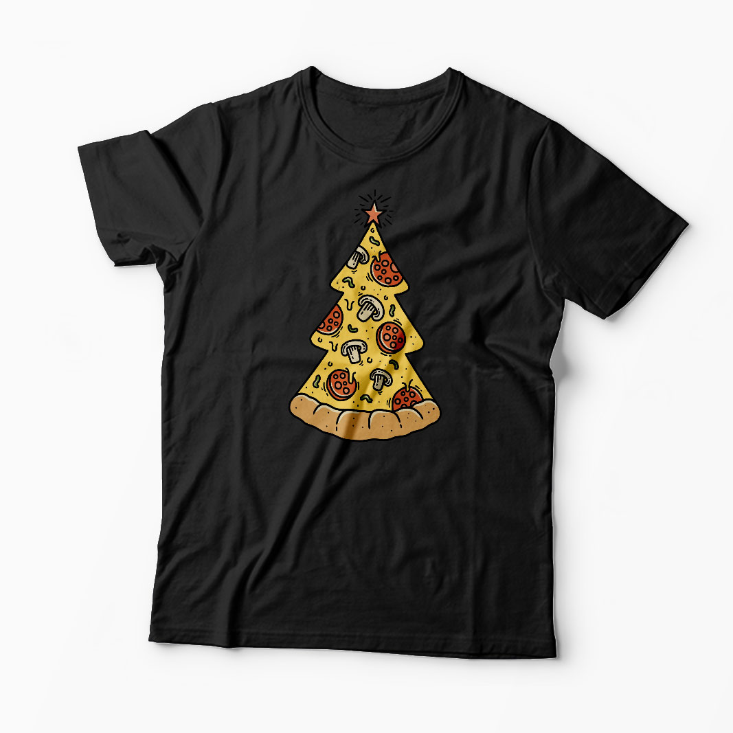 Tricou Brad Craciun Pizza - Bărbați-Negru