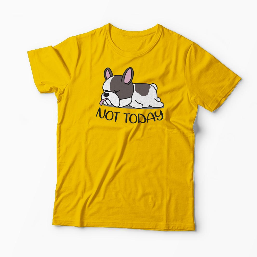 Tricou Bulldog Francez - Nu Azi - Bărbați-Galben