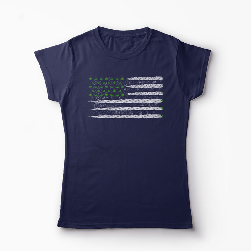 Tricou Cannabis Flag - Femei-Bleumarin