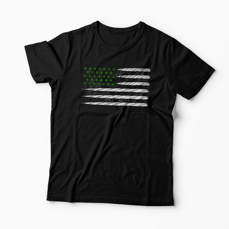 Tricou Cannabis Flag - Bărbați-Negru